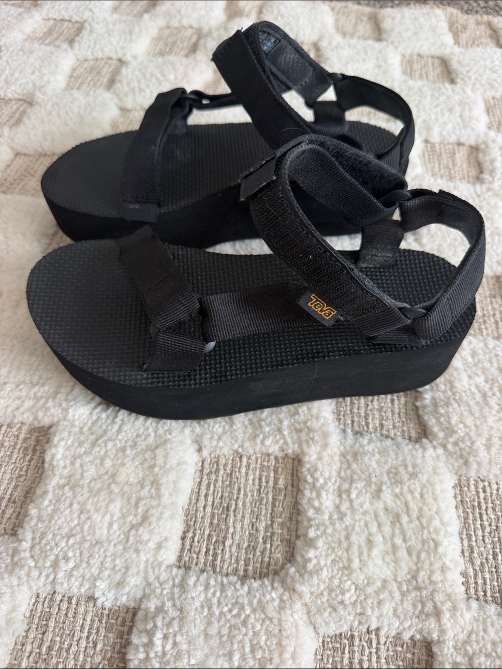 Teva Black Platform Sport Sandals